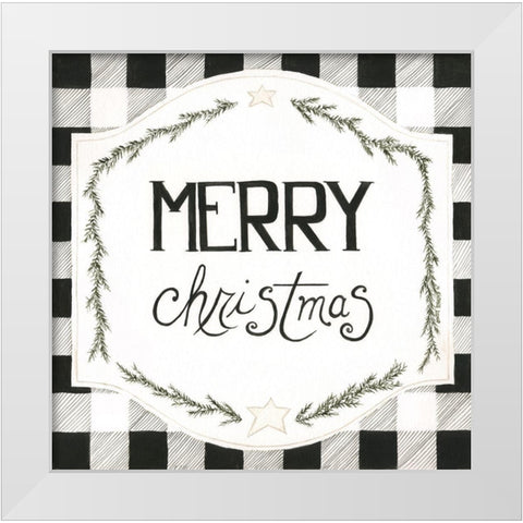 Merry Christmas White Modern Wood Framed Art Print by Shamp, Cindy
