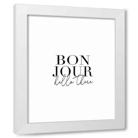 Bonjour White Modern Wood Framed Art Print by Tyndall, Elizabeth