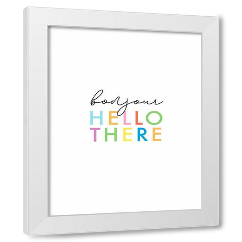 Bonjour White Modern Wood Framed Art Print by Tyndall, Elizabeth