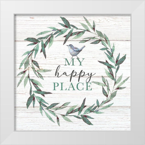 My Happy Place White Modern Wood Framed Art Print by Tyndall, Elizabeth
