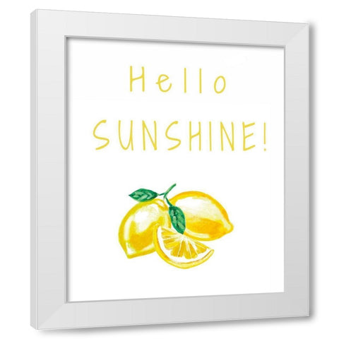 Hello Sunshine White Modern Wood Framed Art Print by Tyndall, Elizabeth