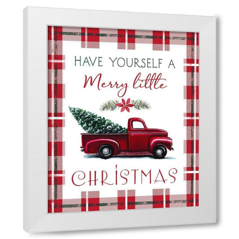 Red Truck White Modern Wood Framed Art Print by Tyndall, Elizabeth