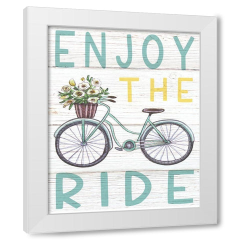 Enjoy the Ride White Modern Wood Framed Art Print by Tyndall, Elizabeth