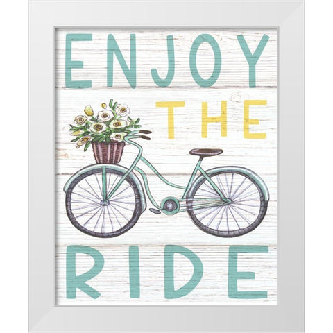 Enjoy the Ride White Modern Wood Framed Art Print by Tyndall, Elizabeth