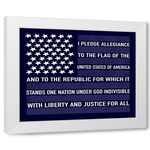 Pledge Allegiance White Modern Wood Framed Art Print by Tyndall, Elizabeth