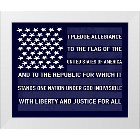 Pledge Allegiance White Modern Wood Framed Art Print by Tyndall, Elizabeth