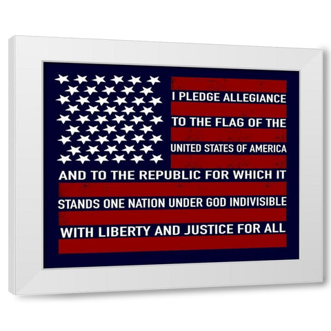 Pledge Allegiance White Modern Wood Framed Art Print by Tyndall, Elizabeth