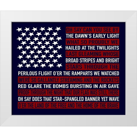 Oh Say Can You See White Modern Wood Framed Art Print by Tyndall, Elizabeth