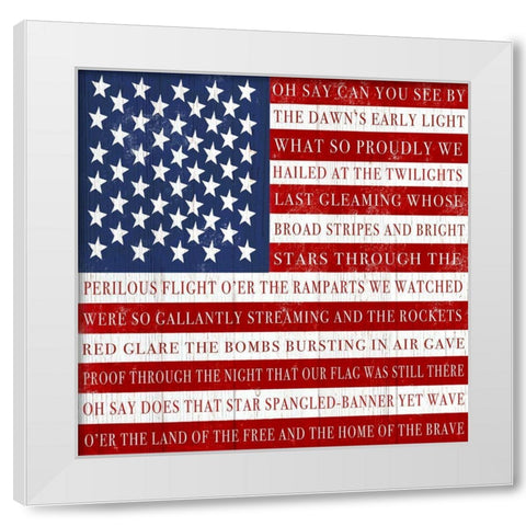 Oh Say Can You See White Modern Wood Framed Art Print by Tyndall, Elizabeth