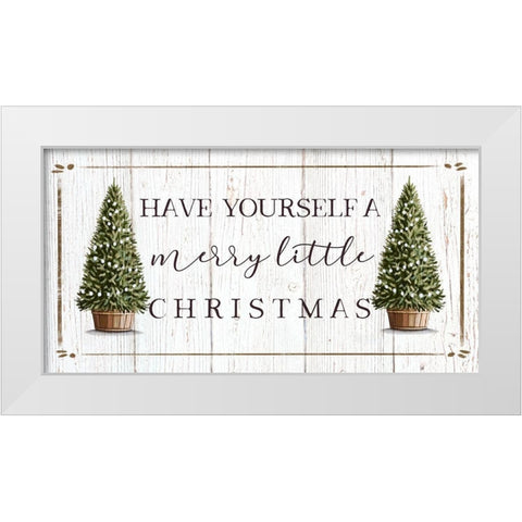Merry Little Christmas White Modern Wood Framed Art Print by Tyndall, Elizabeth