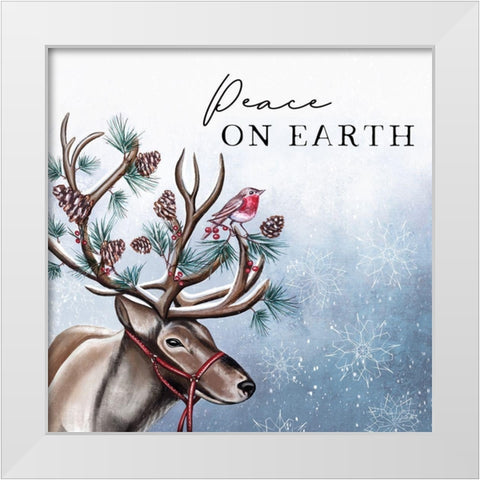 Peace on Earth White Modern Wood Framed Art Print by Tyndall, Elizabeth