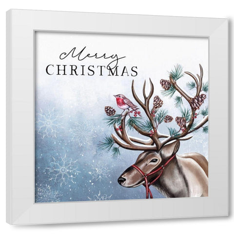 Merry Christmas White Modern Wood Framed Art Print by Tyndall, Elizabeth