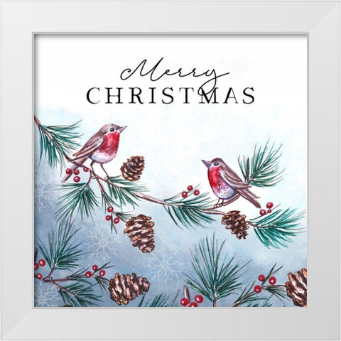 Merry Christmas White Modern Wood Framed Art Print by Tyndall, Elizabeth