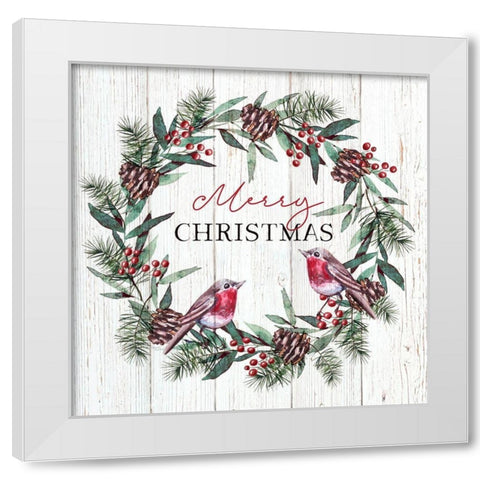 Merry Christmas White Modern Wood Framed Art Print by Tyndall, Elizabeth
