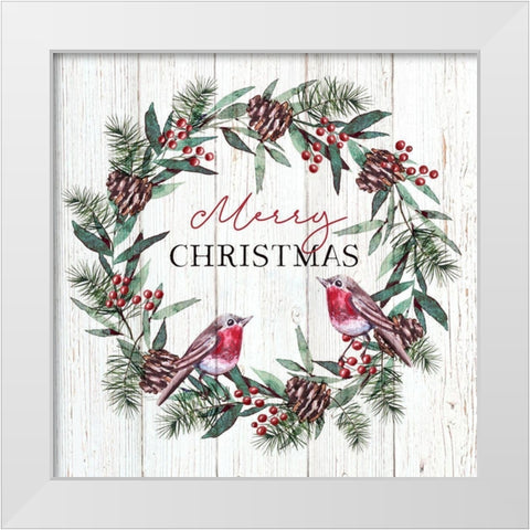 Merry Christmas White Modern Wood Framed Art Print by Tyndall, Elizabeth