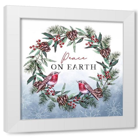 Peace on Earth White Modern Wood Framed Art Print by Tyndall, Elizabeth