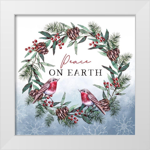 Peace on Earth White Modern Wood Framed Art Print by Tyndall, Elizabeth