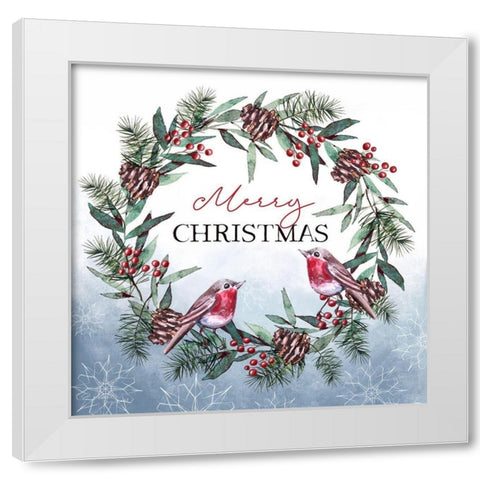 Merry Christmas White Modern Wood Framed Art Print by Tyndall, Elizabeth