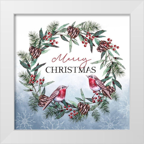 Merry Christmas White Modern Wood Framed Art Print by Tyndall, Elizabeth