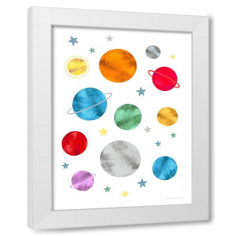 Planets White Modern Wood Framed Art Print by Tyndall, Elizabeth