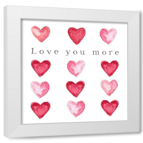 Love You More White Modern Wood Framed Art Print by Tyndall, Elizabeth