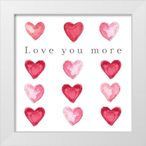 Love You More White Modern Wood Framed Art Print by Tyndall, Elizabeth