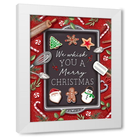 Whisk You a Merry Christmas White Modern Wood Framed Art Print by Tyndall, Elizabeth