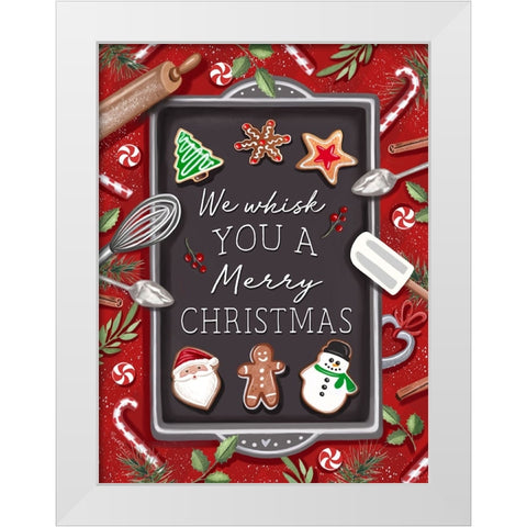 Whisk You a Merry Christmas White Modern Wood Framed Art Print by Tyndall, Elizabeth
