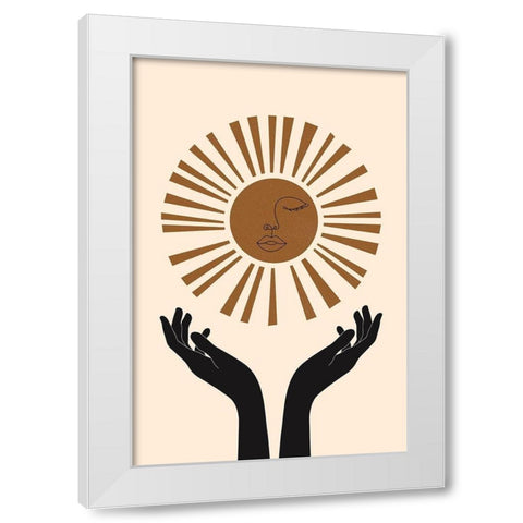 Sun Beam White Modern Wood Framed Art Print by JJ Design House