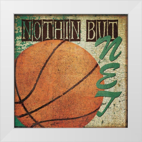 Nothin But Net White Modern Wood Framed Art Print by Moulton, Jo