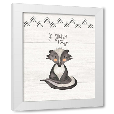 So Stinkin Cute White Modern Wood Framed Art Print by Moulton, Jo