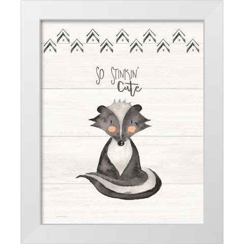 So Stinkin Cute White Modern Wood Framed Art Print by Moulton, Jo
