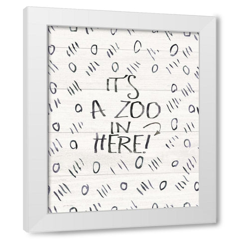 Its a Zoo White Modern Wood Framed Art Print by Moulton, Jo