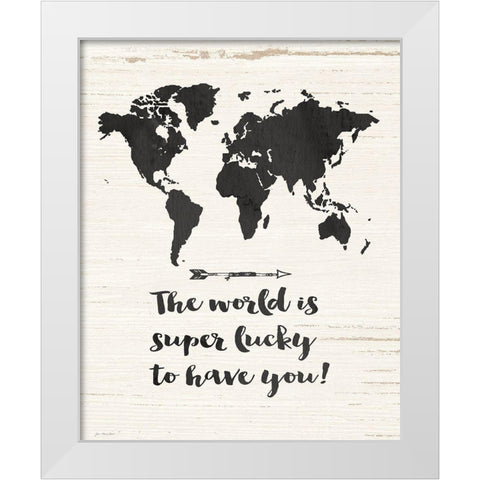 Super Lucky White Modern Wood Framed Art Print by Moulton, Jo