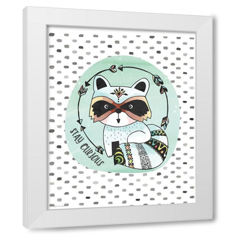 Curious Raccoon White Modern Wood Framed Art Print by Moulton, Jo
