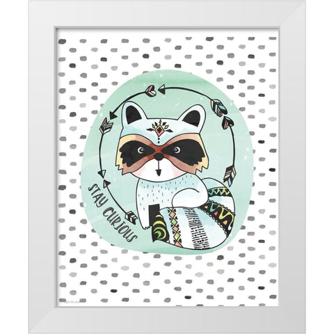Curious Raccoon White Modern Wood Framed Art Print by Moulton, Jo