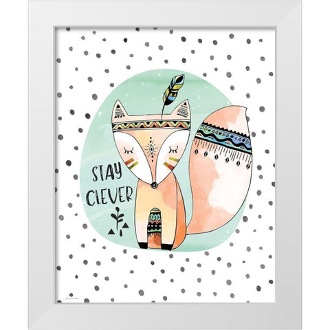 Clever Fox White Modern Wood Framed Art Print by Moulton, Jo