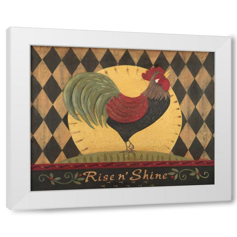 Rise N Shine White Modern Wood Framed Art Print by Moulton, Jo