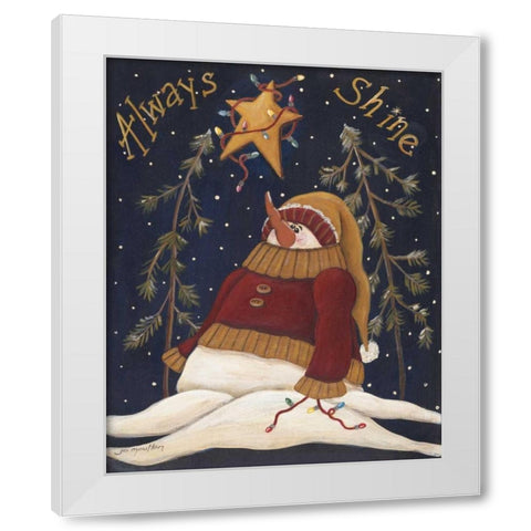 Always Shine White Modern Wood Framed Art Print by Moulton, Jo