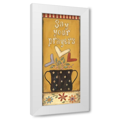 Say Your Prayers White Modern Wood Framed Art Print by Moulton, Jo
