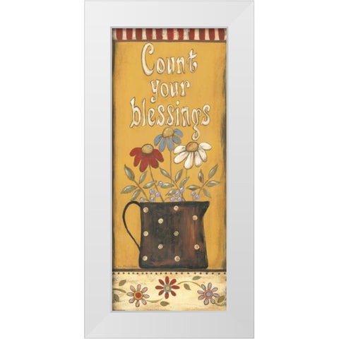 Count Your Blessings White Modern Wood Framed Art Print by Moulton, Jo