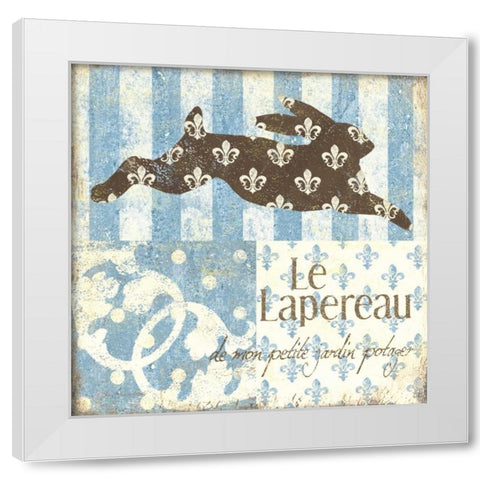 Le Lapereau White Modern Wood Framed Art Print by Moulton, Jo