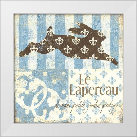 Le Lapereau White Modern Wood Framed Art Print by Moulton, Jo