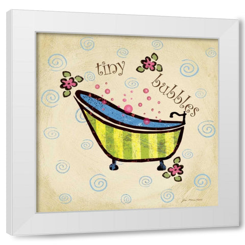 Tiny Bubbles White Modern Wood Framed Art Print by Moulton, Jo
