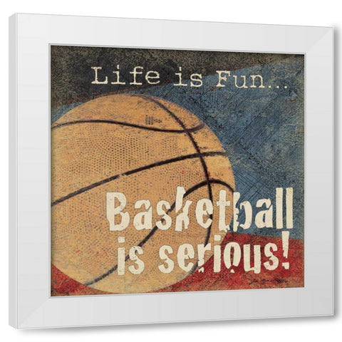 Basketball White Modern Wood Framed Art Print by Moulton, Jo