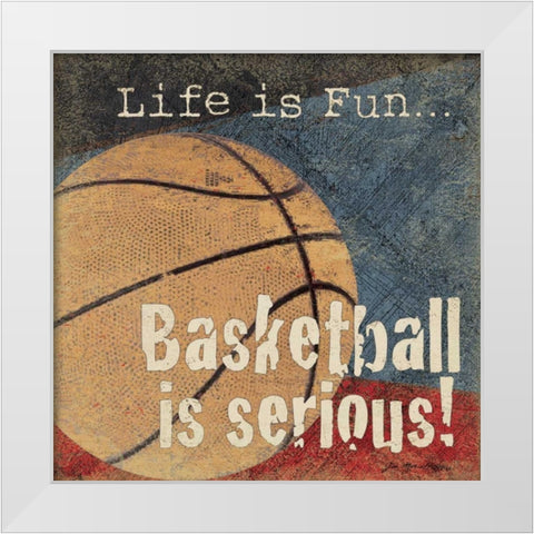 Basketball White Modern Wood Framed Art Print by Moulton, Jo