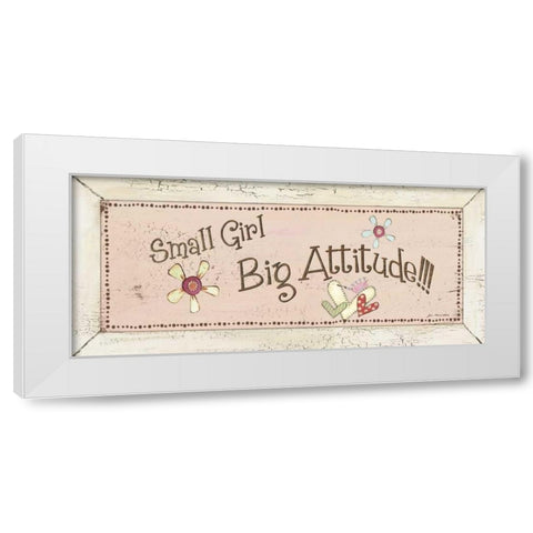 Big Attitude White Modern Wood Framed Art Print by Moulton, Jo