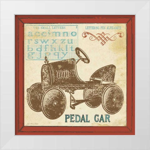 Vintage Pedal Car White Modern Wood Framed Art Print by Moulton, Jo