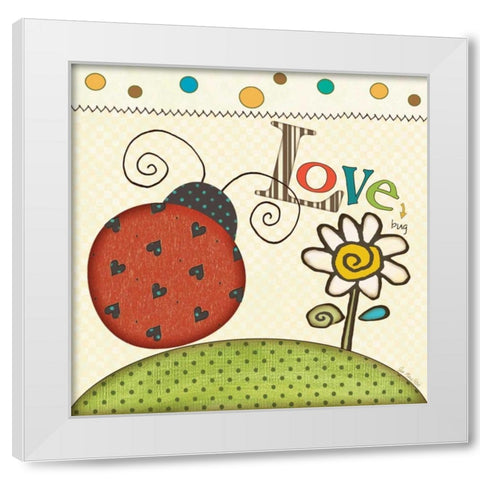 Love Bug White Modern Wood Framed Art Print by Moulton, Jo