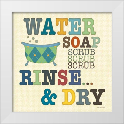 Bath White Modern Wood Framed Art Print by Moulton, Jo